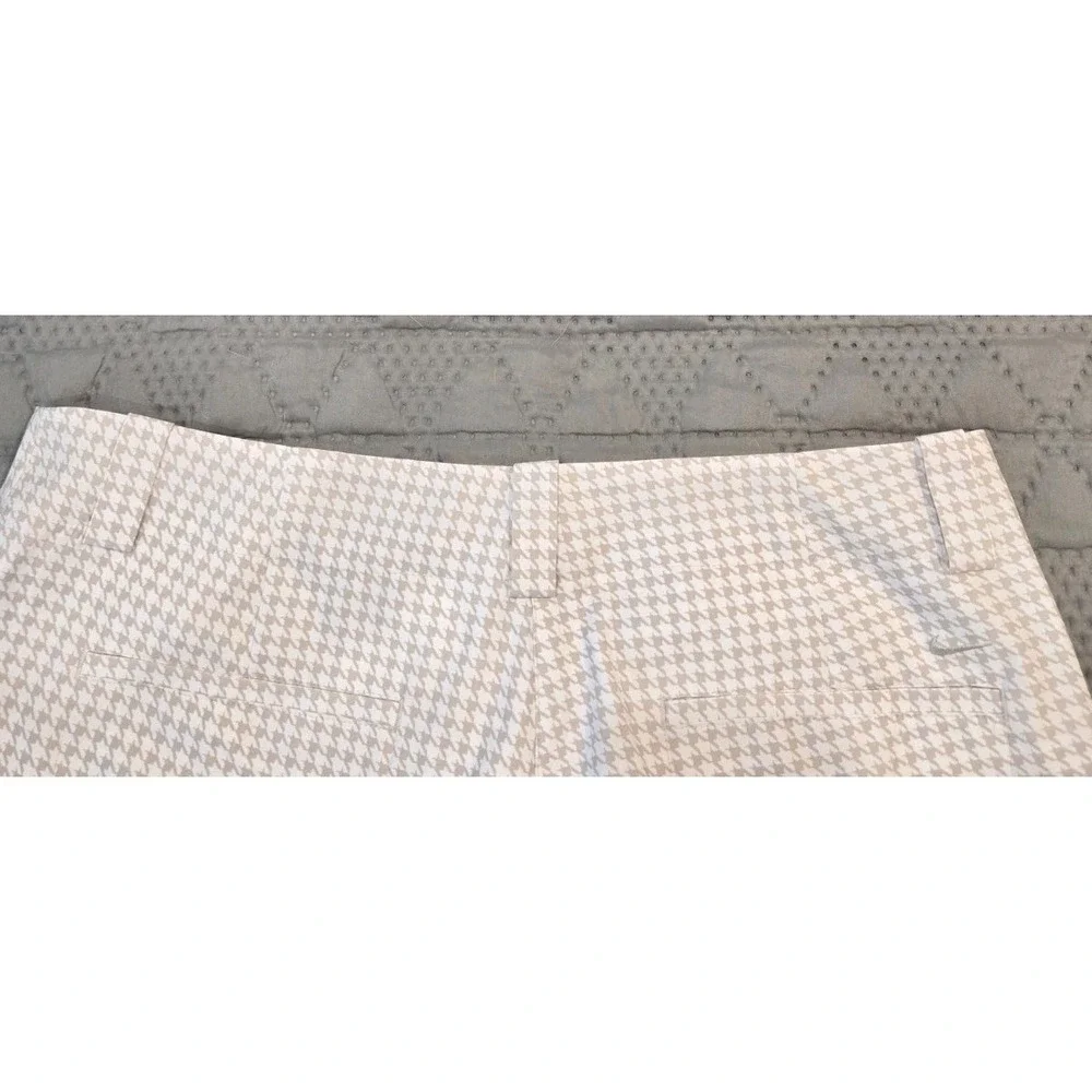 Nike Golf Fit Dry Tan White Houndstooth Shorts‎ Womens 14 Performance Swoosh